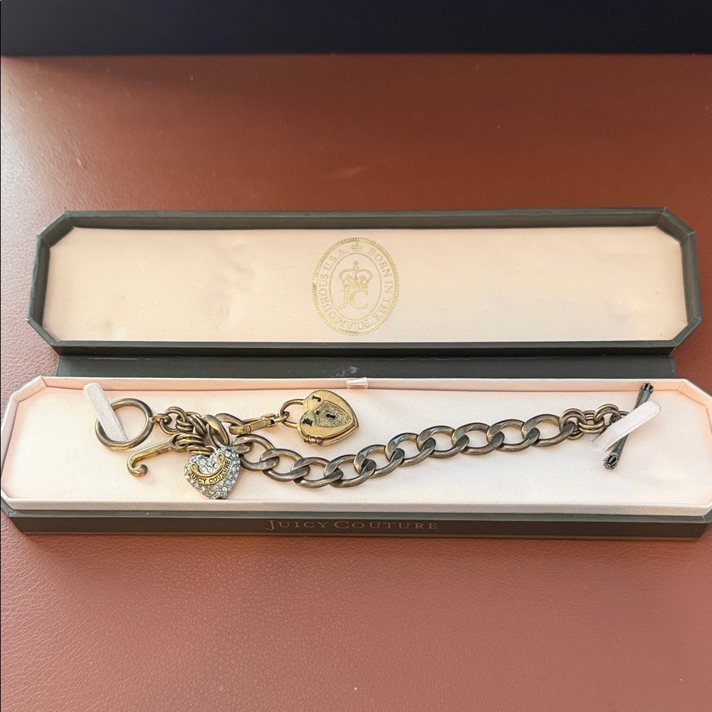 Juicy Couture Gold Heart Charm Bracelet